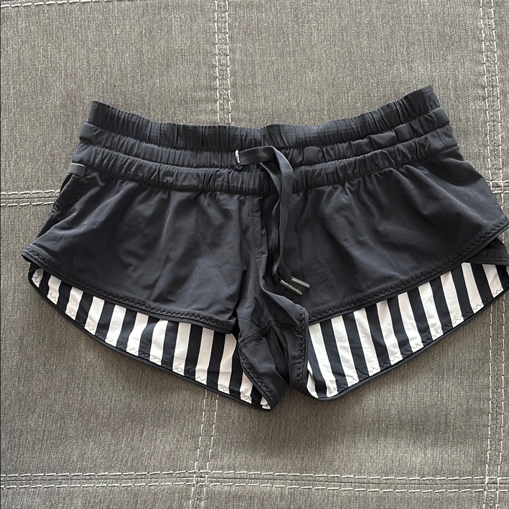 Women's Lululemon Black Striped Shorts